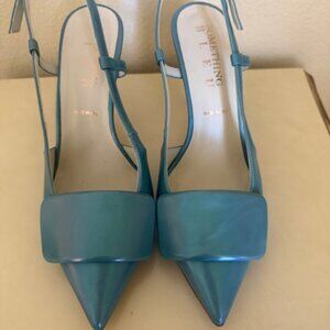 SOMETHING BLEU Halen Metallic Slingback Pumps In Blue